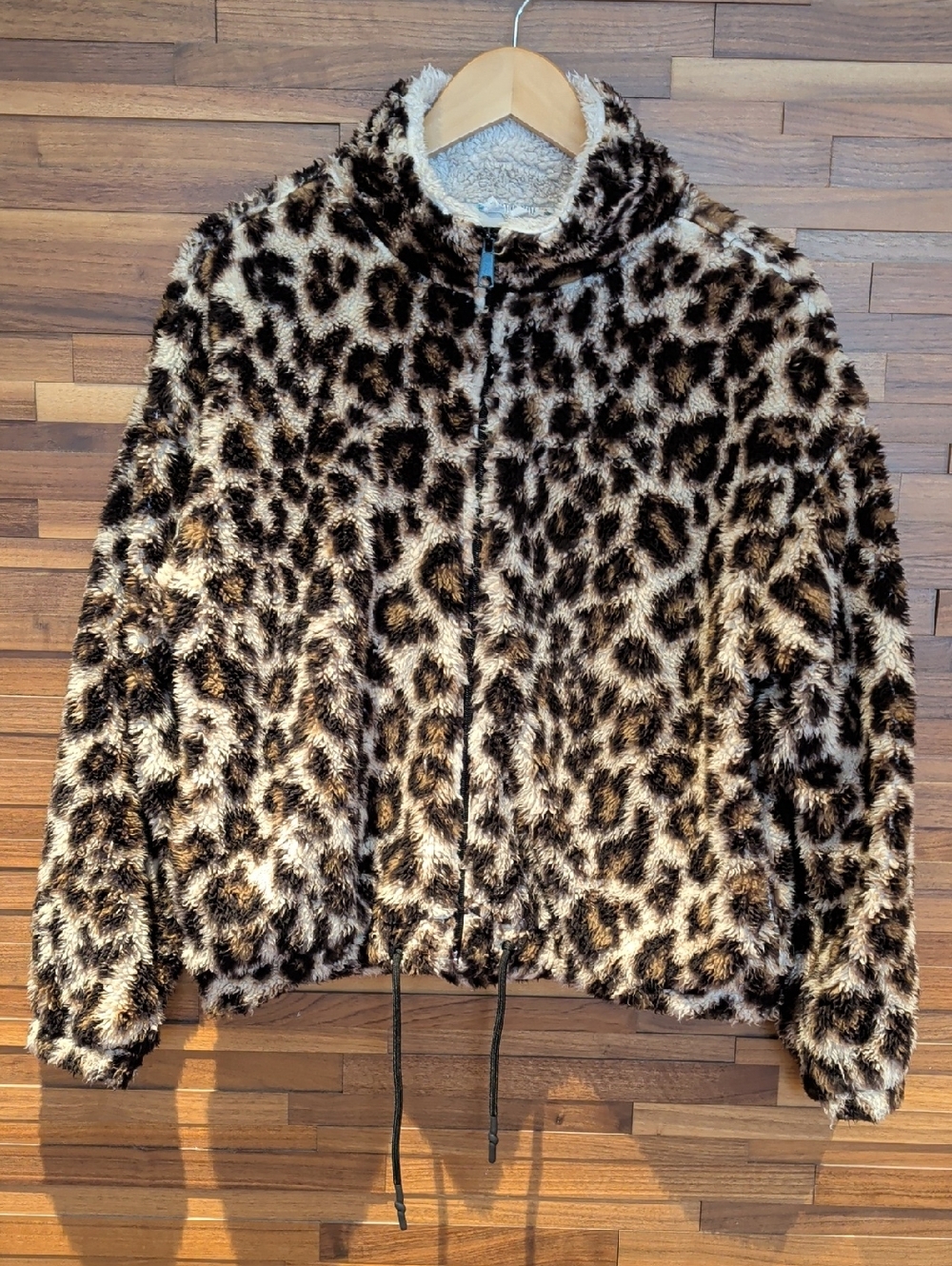 Pink Rose Cream and Brown Faux Sherpa Jacket